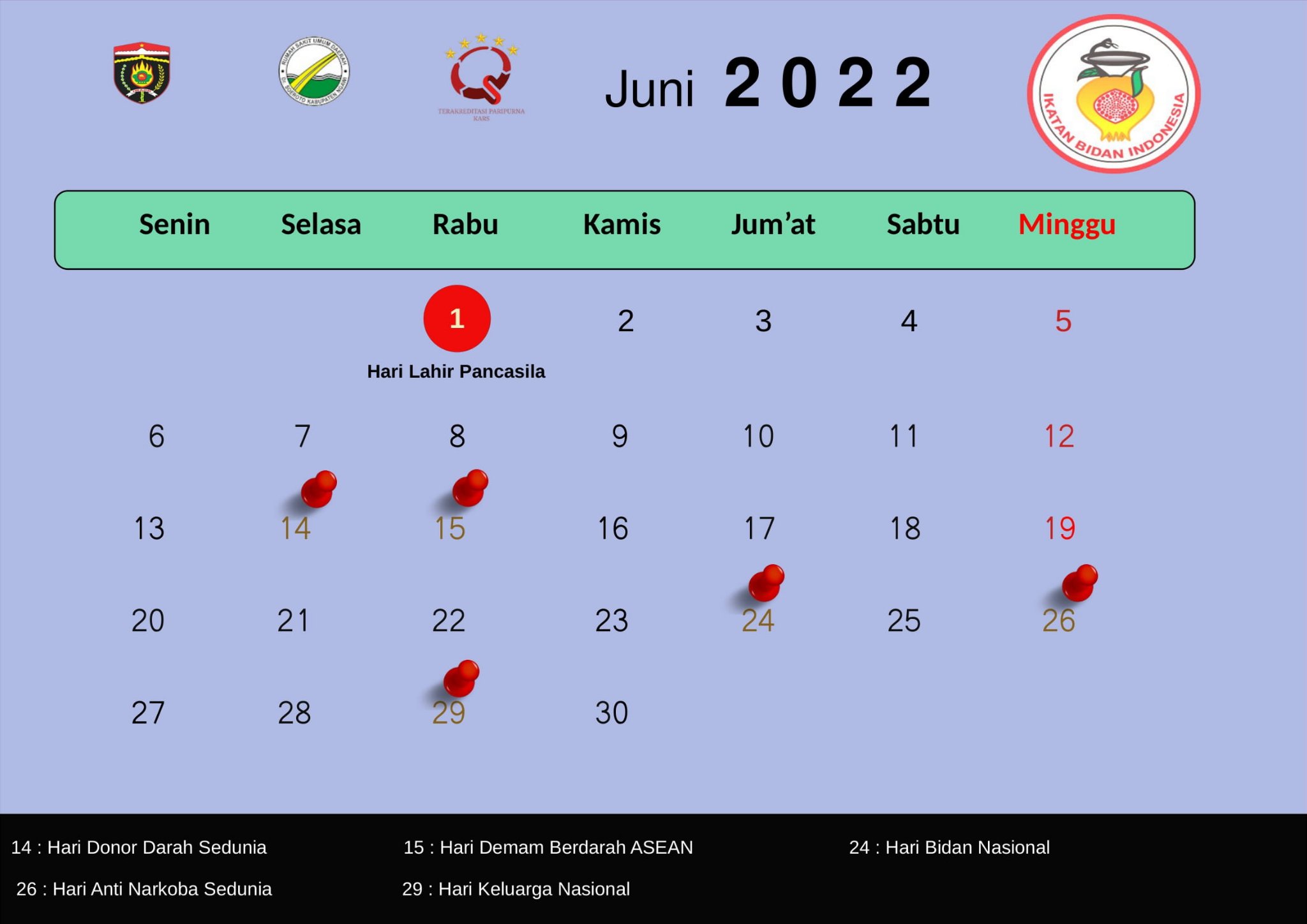 Kalender Kesehatan Bulan Juni 2022