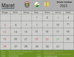Kalender Kesehatan Bulan Maret 2023