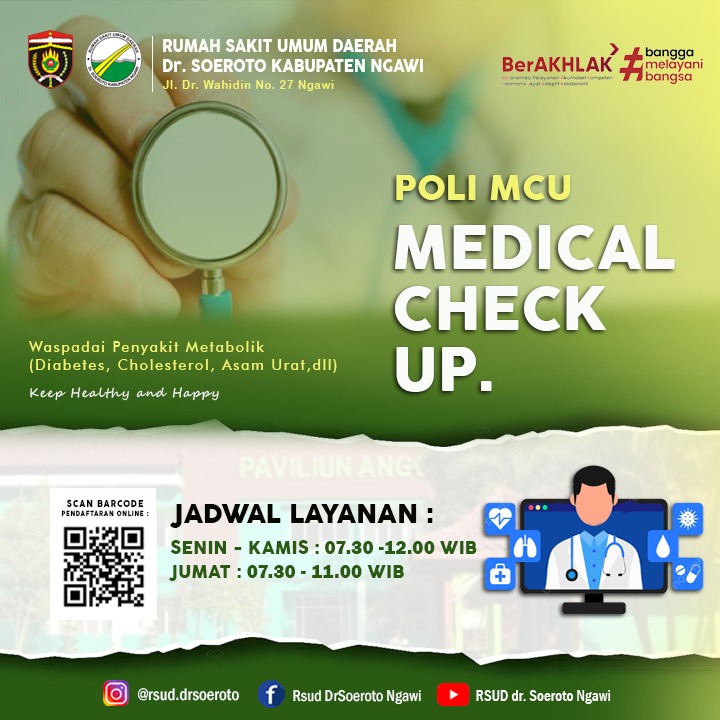 Pembukaan Poli Medical Check Up Beserta Penjelasan Paket-Paket Layanan Yang Tersedia