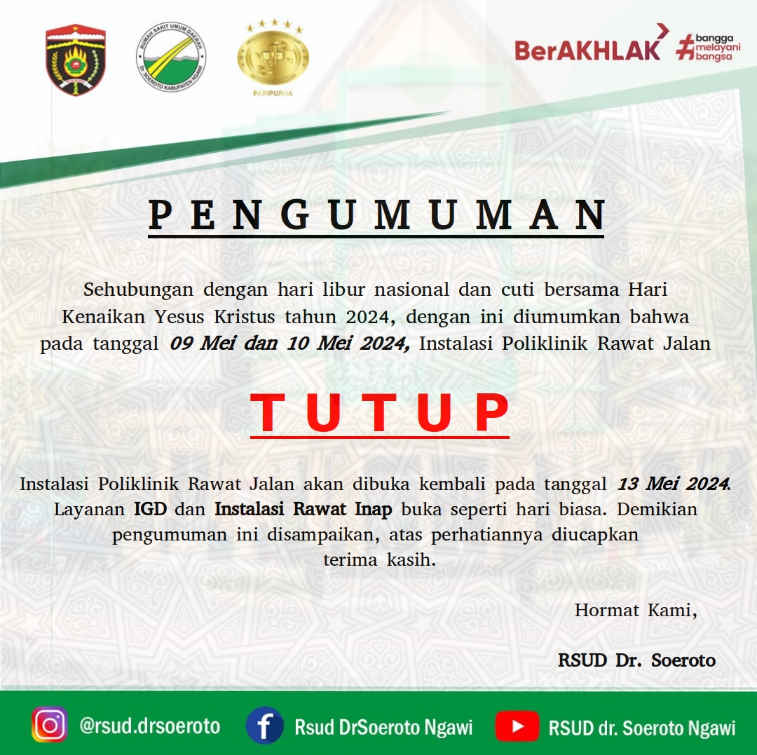 Pengumuman Libur Nasional Dan Cuti Bersama Peringatan Hari Kenaikan Yesus Kristus Tahun 2024