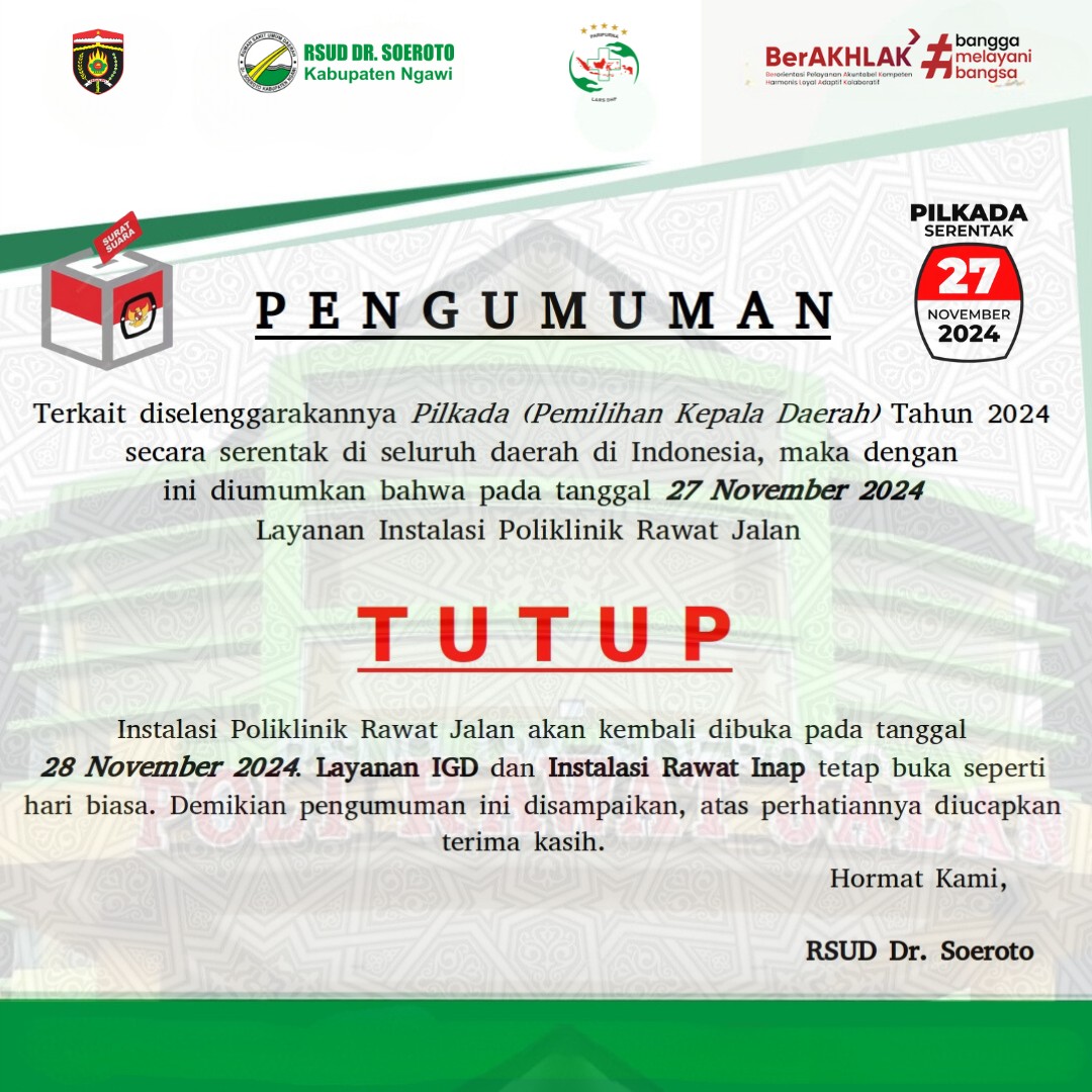 Pengumuman Hari Libur Pada Hari Pemilu Kepala Daerah Serentak Tanggal 27 November 2024