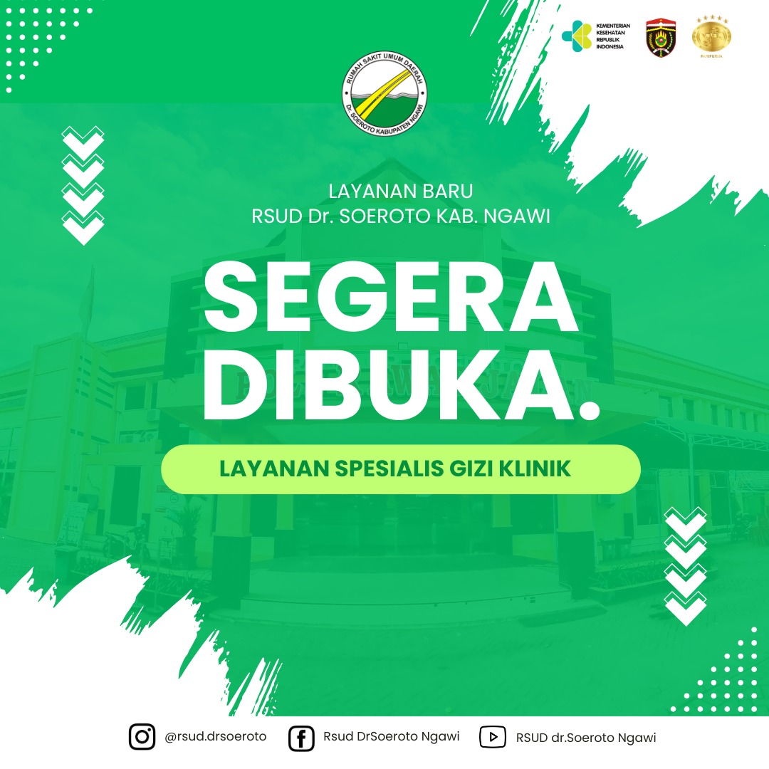 Pengumuman Pembukaan Layanan Baru Poli Gizi Klinik RSUD dr. Soeroto Ngawi Tahun 2025