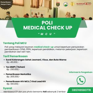 Update Tari Layanan-Layanan Di Poliklinik Medical Check Up (MCU)